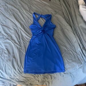 Lucy in the Sky Blue Backless Dress & matching tie BUNDLE